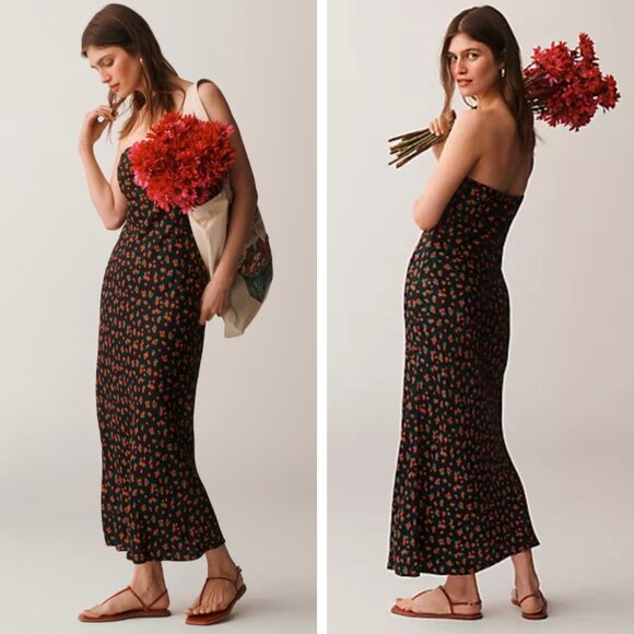 NEW Anthropologie Tilda Slip Dress Strawberry Preppy Garden Y2K Retro Bohemian - Picture 1 of 10